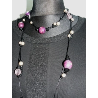 Bluzka Linda czarna z błyszczącymi rękawami i panelem